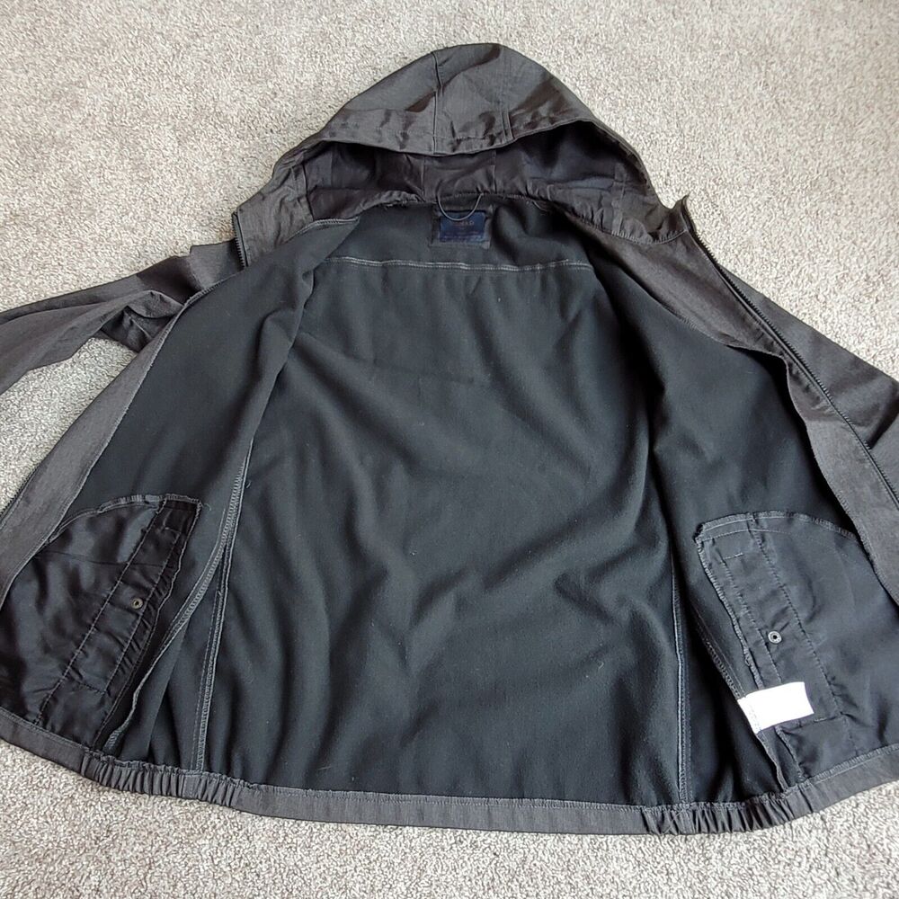 Nomad Jacket Mens Sz M Tech Fleece Lined Hooded Full Zip Snap Pockets Gray READ - Picture 9 of 15